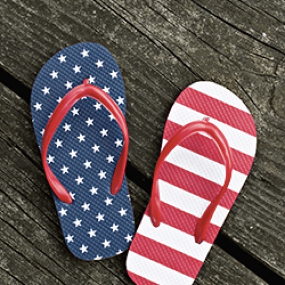 USA Women’s Stars & Stripes Foam Thong Flip Flop Sandals NWT small 5/6 - Picture 5 of 8